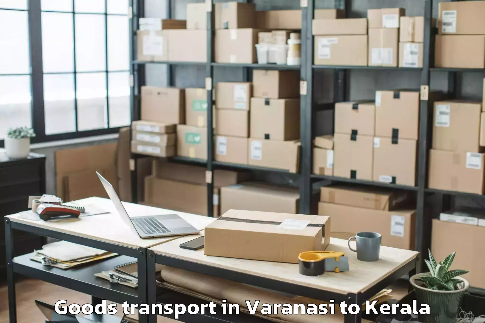 Expert Varanasi to Naduvannur Goods Transport